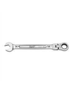 Chei fixe MAX BITE cu clichet si cap pivotant - Milwaukee - Maxbite Flex Head Ratcheting Spanner - Metric - 14 mm - cod 4932480
