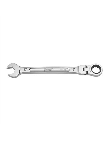 Chei fixe MAX BITE cu clichet si cap pivotant - Milwaukee - Maxbite Flex Head Ratcheting Spanner - Metric - 17 mm - cod 4932480