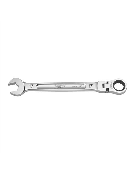 Chei fixe MAX BITE cu clichet si cap pivotant - Milwaukee - Maxbite Flex Head Ratcheting Spanner - Metric - 17 mm - cod 4932480
