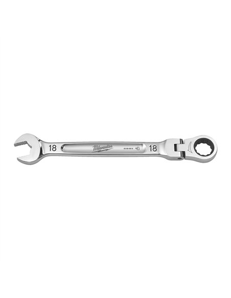 Chei fixe MAX BITE cu clichet si cap pivotant - Milwaukee - Maxbite Flex Head Ratcheting Spanner - Metric - 18 mm - cod 4932480
