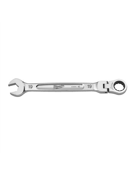 Chei fixe MAX BITE cu clichet si cap pivotant - Milwaukee - Maxbite Flex Head Ratcheting Spanner - Metric - 19 mm - cod 4932480