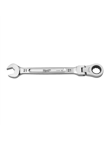 Chei fixe MAX BITE cu clichet si cap pivotant - Milwaukee - Maxbite Flex Head Ratcheting Spanner - Metric - 21 mm - cod 4932480