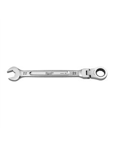 Chei fixe MAX BITE cu clichet si cap pivotant - Milwaukee - Maxbite Flex Head Ratcheting Spanner - Metric - 22 mm - cod 4932480