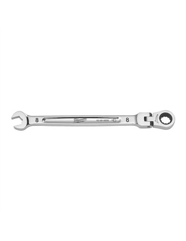 Chei fixe MAX BITE cu clichet si cap pivotant - Milwaukee - Maxbite Flex Head Ratcheting Spanner - Metric - 8 mm - cod 49324801