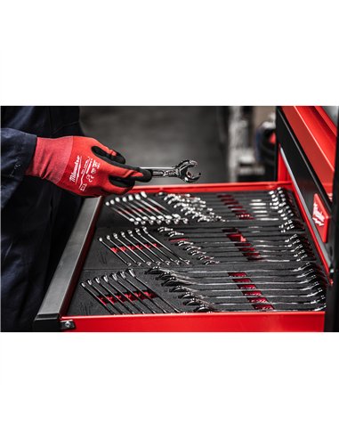 Set insertie spuma chei fixe MAX BITE cu clichet si cap pivotant - Milwaukee - Maxbite Flex Head Spanner Set Foam Insert - cod