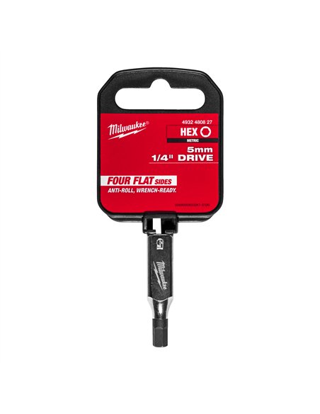 Cap cheie tubulara cu bit 1/4 inch Hex - Milwaukee - 1/4 inch Drive 5 mm Hex Bit Socket - cod 4932480827
