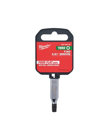 Cap cheie tubulara cu bit 1/4 inch Torx - Milwaukee - 1/4 inch Drive T30 Torx Bit Socket - cod 4932480798