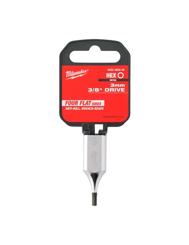 Cap cheie tubulara cu bit 3/8 inch Hex - Milwaukee - 3/8 inch Drive 3 mm Hex Bit Socket - cod 4932480830