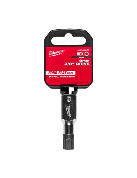 Cap cheie tubulara cu bit 3/8 inch Hex - Milwaukee - 3/8 inch Drive 9 mm Hex Bit Socket - cod 4932480836