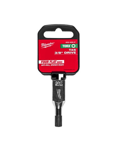 Cap cheie tubulara cu bit Torx 3/8 inch - Milwaukee - 3/8 inch Drive T45 Torx Bit Socket - cod 4932480807