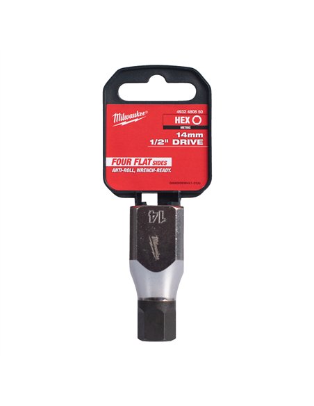 Cap cheie tubulara cu bit 1/2 inch, hex - Milwaukee - 1/2 inch Drive 14mm Hex Bit Socket - cod 4932480850