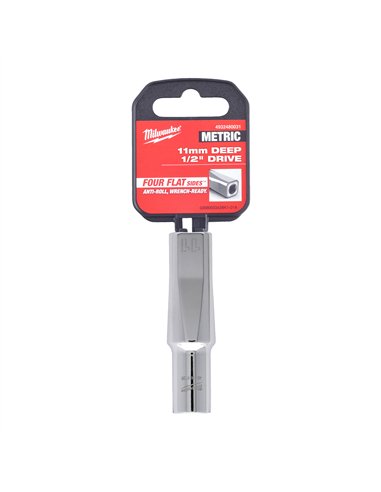 Cheie tubulara 1/2 inch cromata FOUR FLAT - Milwaukee - 1/2 Drive Socket Metric Deep - 11 mm - cod 4932480031