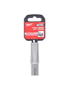 Cheie tubulara 1/2 inch cromata FOUR FLAT - Milwaukee - 1/2 Drive Socket Metric Deep - 13 mm - cod 4932480033 2
