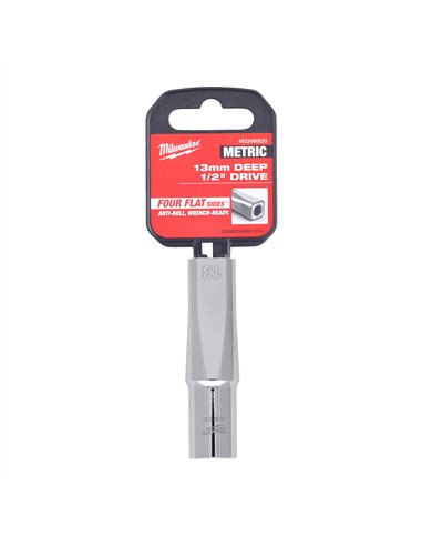 Cheie tubulara 1/2 inch cromata FOUR FLAT - Milwaukee - 1/2 Drive Socket Metric Deep - 13 mm - cod 4932480033