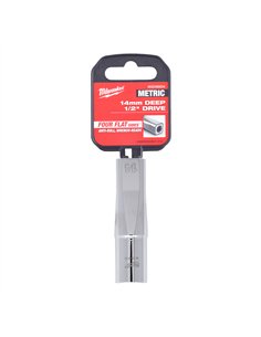 Cheie tubulara 1/2 inch cromata FOUR FLAT - Milwaukee - 1/2 Drive Socket Metric Deep - 14 mm - cod 4932480034 2