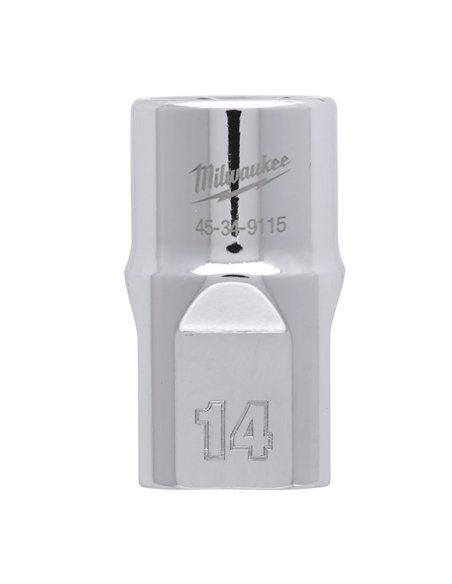 Cheie tubulara 1/2 inch cromata FOUR FLAT - Milwaukee - 1/2 Drive Socket Metric Standard - 14 mm - cod 4932480012