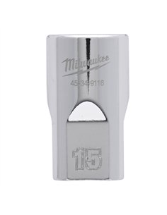 Cheie tubulara 1/2 inch cromata FOUR FLAT - Milwaukee - 1/2 Drive Socket Metric Standard - 15 mm - cod 4932480013