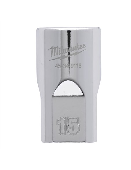 Cheie tubulara 1/2 inch cromata FOUR FLAT - Milwaukee - 1/2 Drive Socket Metric Standard - 15 mm - cod 4932480013