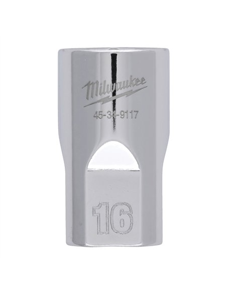 Cheie tubulara 1/2 inch cromata FOUR FLAT - Milwaukee - 1/2 Drive Socket Metric Standard - 16 mm - cod 4932480014