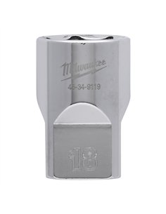 Cheie tubulara 1/2 inch cromata FOUR FLAT - Milwaukee - 1/2 Drive Socket Metric Standard - 18 mm - cod 4932480016