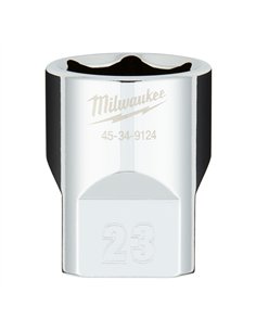 Cheie tubulara 1/2 inch cromata FOUR FLAT - Milwaukee - 1/2 Drive Socket Metric Standard - 23 mm - cod 4932480021