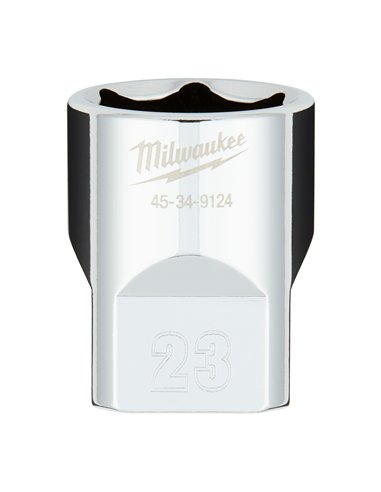 Cheie tubulara 1/2 inch cromata FOUR FLAT - Milwaukee - 1/2 Drive Socket Metric Standard - 23 mm - cod 4932480021