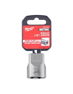 Cheie tubulara 1/2 inch cromata FOUR FLAT - Milwaukee - 1/2 Drive Socket Metric Standard - 23 mm - cod 4932480021 2