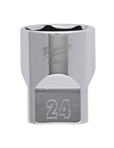 Cheie tubulara 1/2 inch cromata FOUR FLAT - Milwaukee - 1/2 Drive Socket Metric Standard - 24 mm - cod 4932480022