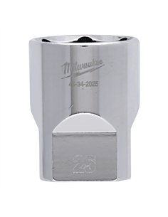 Cheie tubulara 1/2 inch cromata FOUR FLAT - Milwaukee - 1/2 Drive Socket Metric Standard - 25 mm - cod 4932480023