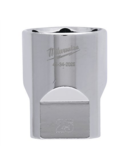 Cheie tubulara 1/2 inch cromata FOUR FLAT - Milwaukee - 1/2 Drive Socket Metric Standard - 25 mm - cod 4932480023