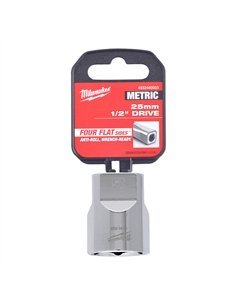 Cheie tubulara 1/2 inch cromata FOUR FLAT - Milwaukee - 1/2 Drive Socket Metric Standard - 25 mm - cod 4932480023 2
