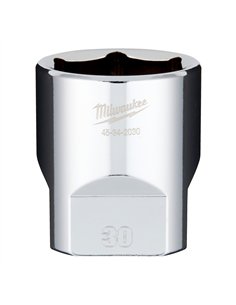Cheie tubulara 1/2 inch cromata FOUR FLAT - Milwaukee - 1/2 Drive Socket Metric Standard - 30 mm - cod 4932480027