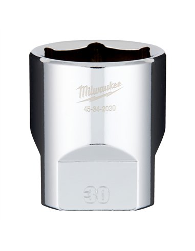Cheie tubulara 1/2 inch cromata FOUR FLAT - Milwaukee - 1/2 Drive Socket Metric Standard - 30 mm - cod 4932480027