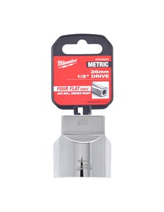 Cheie tubulara 1/2 inch cromata FOUR FLAT - Milwaukee - 1/2 Drive Socket Metric Standard - 36 mm - cod 4932480029 2