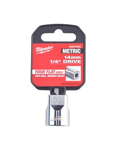Cheie tubulara 1/4 inch cu FOUR FLAT - Milwaukee - 1/4 Drive Socket - Metric Standard - 14 mm - cod 4932478322 2