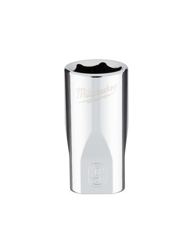 Cheie tubulara 1/4 inch cu FOUR FLAT - Milwaukee - 1/4 Drive Socket - Metric Standard - 9 mm - cod 4932478317