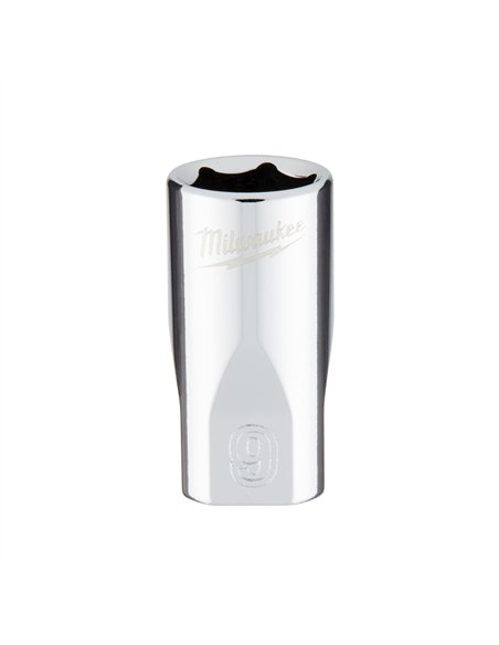 Cheie tubulara 1/4 inch cu FOUR FLAT - Milwaukee - 1/4 Drive Socket - Metric Standard - 9 mm - cod 4932478317