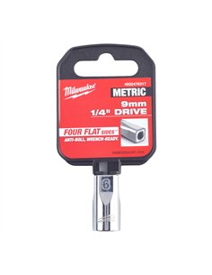 Cheie tubulara 1/4 inch cu FOUR FLAT - Milwaukee - 1/4 Drive Socket - Metric Standard - 9 mm - cod 4932478317 2