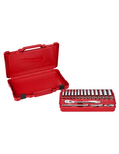 Antrenor cu clichet si chei tubulare - seturi - Milwaukee - 1/4 Drive 2 8 buc Ratchet + Socket Set Metric - cod 4932464943