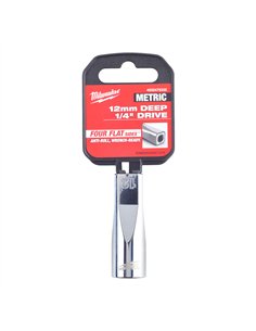 Cheie tubulara 1/4 inch cu FOUR FLAT - Milwaukee - 1/4 Drive Socket - Metric Deep - 12 mm - cod 4932478332 2