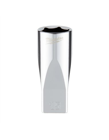 Cheie tubulara 1/4 inch cu FOUR FLAT - Milwaukee - 1/4 Drive Socket - Metric Deep - 15 mm - cod 4932478335