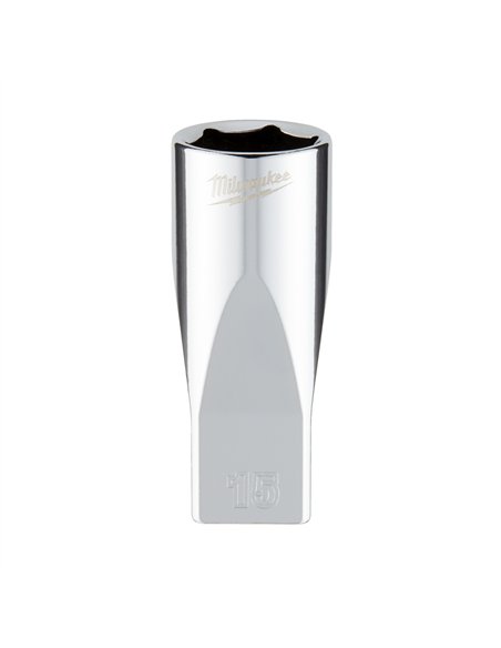 Cheie tubulara 1/4 inch cu FOUR FLAT - Milwaukee - 1/4 Drive Socket - Metric Deep - 15 mm - cod 4932478335