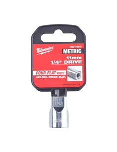 Cheie tubulara 1/4 inch cu FOUR FLAT - Milwaukee - 1/4 Drive Socket - Metric Standard - 11 mm - cod 4932478319 2