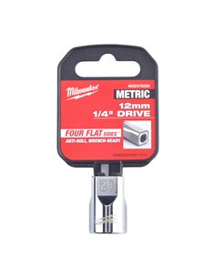 Cheie tubulara 1/4 inch cu FOUR FLAT - Milwaukee - 1/4 Drive Socket - Metric Standard - 12 mm - cod 4932478320 2