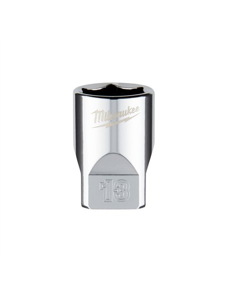 Cheie tubulara 1/4 inch cu FOUR FLAT - Milwaukee - 1/4 Drive Socket - Metric Standard - 13 mm - cod 4932478321