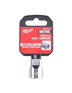 Cheie tubulara 1/4 inch cu FOUR FLAT - Milwaukee - 1/4 Drive Socket - Metric Standard - 13 mm - cod 4932478321 2