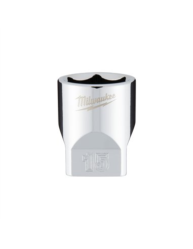 Cheie tubulara 1/4 inch cu FOUR FLAT - Milwaukee - 1/4 Drive Socket - Metric Standard - 15 mm - cod 4932478323