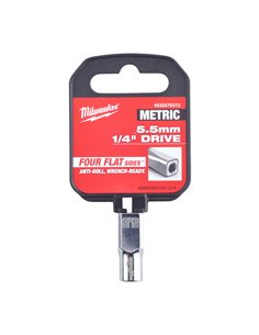 Cheie tubulara 1/4 inch cu FOUR FLAT - Milwaukee - 1/4 Drive Socket - Metric Standard - 5.5 mm - cod 4932478313 2