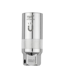 Cheie tubulara 3/8 inch magnetica pentru bujii - Milwaukee - 3/8 inch Drive 20.8MM Magnetic Spark Plug Socket - cod 4932480678