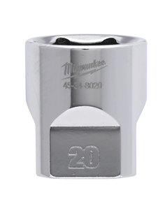 Cheie tubulara 3/8 inch - Milwaukee - 3/8 Drive Socket Metric Standard - 20 mm - cod 4932479996